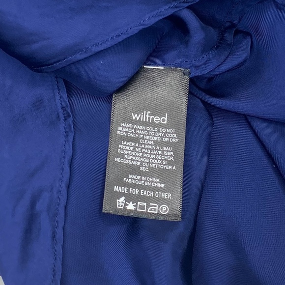 Aritzia Wilfred 100% Cupro Ruffle Japanese Satin Camisole Navy - Picture 4 of 6
